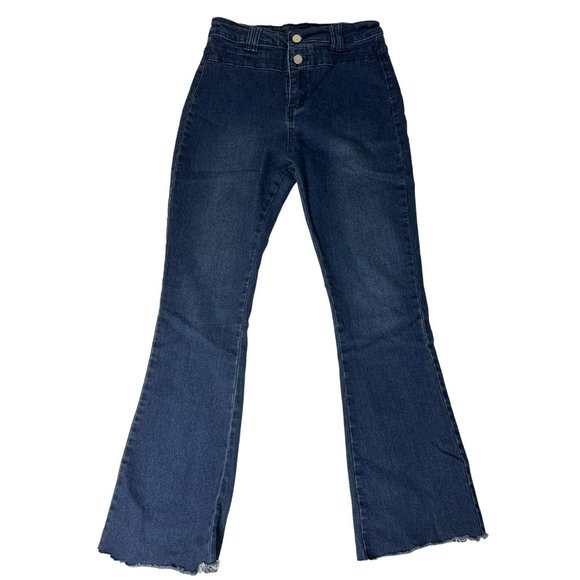Pantete Denim - Pantete Jeans Women's M Flare Double Button Comfy Western Casual Trending